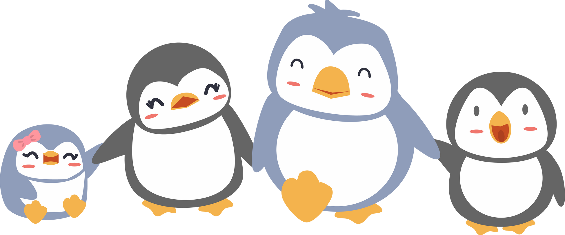 Cartoon happy penguin  doodle